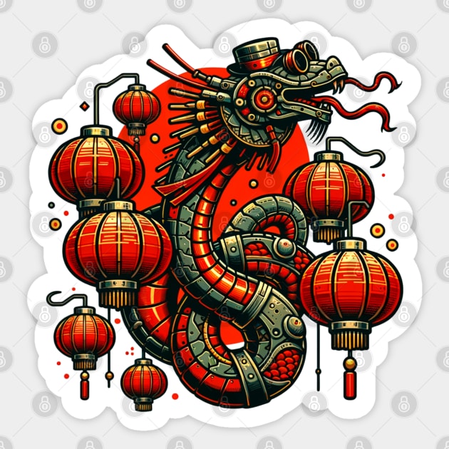 Steampunk Chinese New Year Snake Sticker by HolidayBug